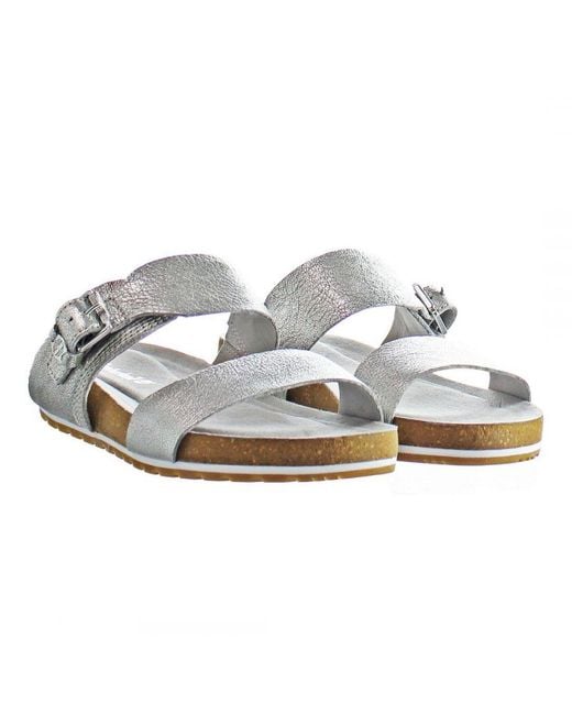 Timberland White Waves Slip-on Silver Smooth Leather S Flip-flops Tb_0a2avr_040