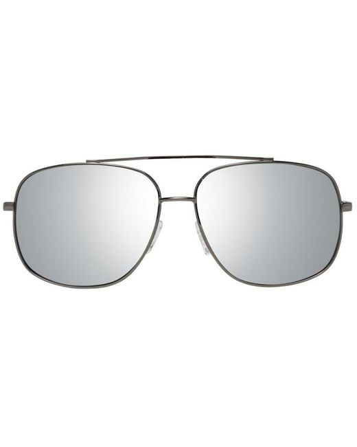 Guess Gray Gunmetal Mirrored Trapezium Sunglasses for men