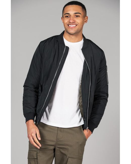 Tokyo Laundry Gray Bomber Jacket With Zip Fastening for men