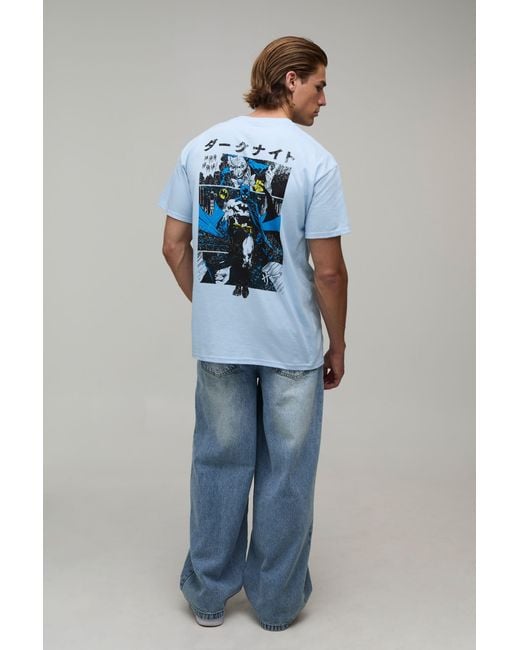 BoohooMAN Blue Oversized Batman License Print T-Shirt for men