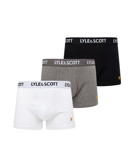 Lyle & Scott Black Barclay 3 Pack Trunks for men