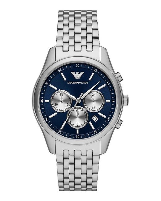 Emporio Armani Gray Chronograph Stainless Steel Dress Watch for men