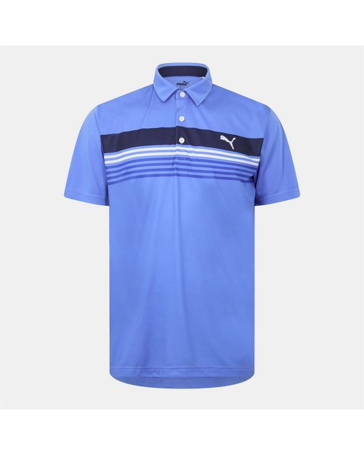 PUMA Blue West Regular Fit Short Sleeve Polo Shirt for men