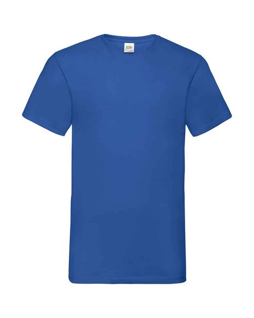 Fruit Of The Loom Blue Value V Neck T-Shirt (Royal) Cotton for men