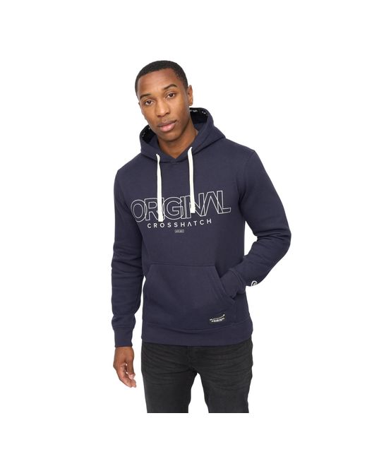 Crosshatch Blue Carrimoore Hoodie for men