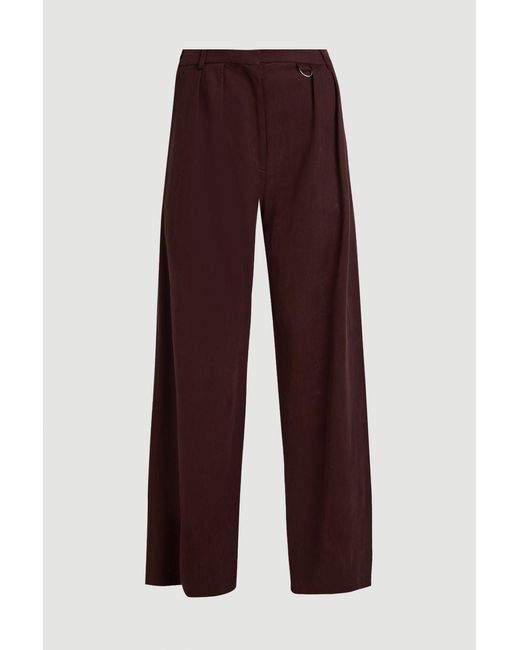 Karen Millen Purple Tencel Blend Tailored Wide Leg Trouser