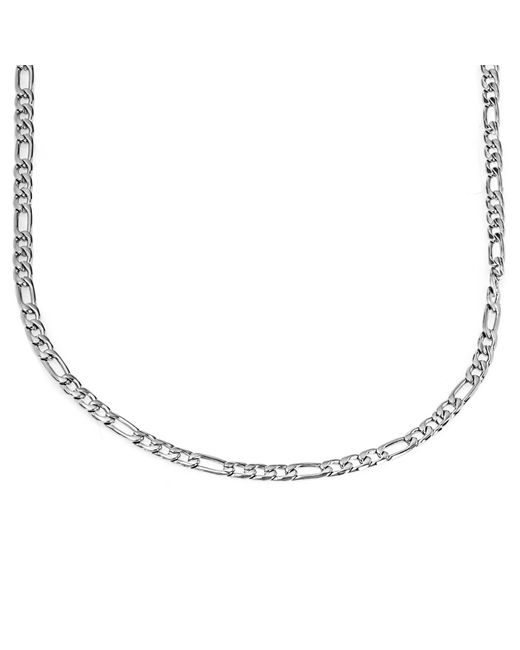The Jewellery Stockroom Metallic Figaro 316 Steel Chain Necklace for men