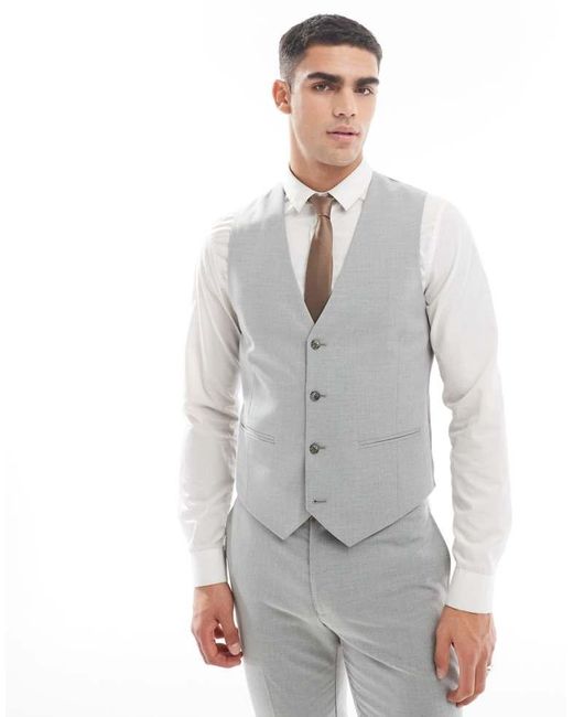 ASOS Gray Skinny Suit Waistcoat for men