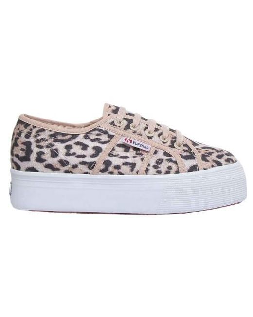 Superga Gray Ladies 2790 Jaguar Print Trainers