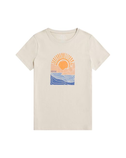 Mountain Warehouse White Regional Devon Graphic Tee Crew Neck Breathable Casual Everyday T-Shirt Cotton