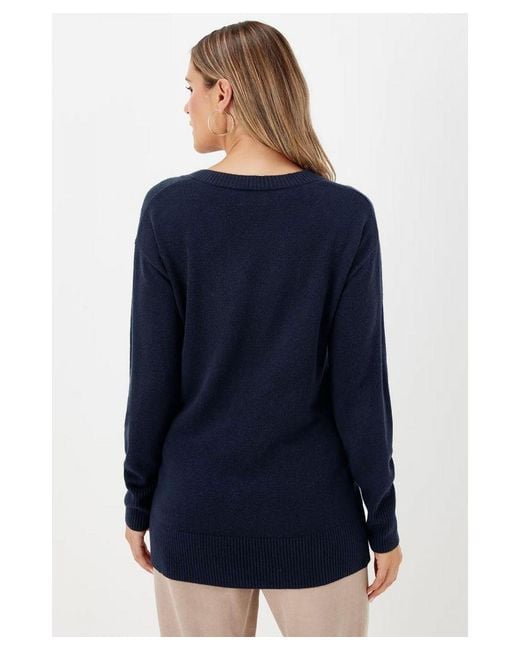 Secret Label Blue V Neck Jumper