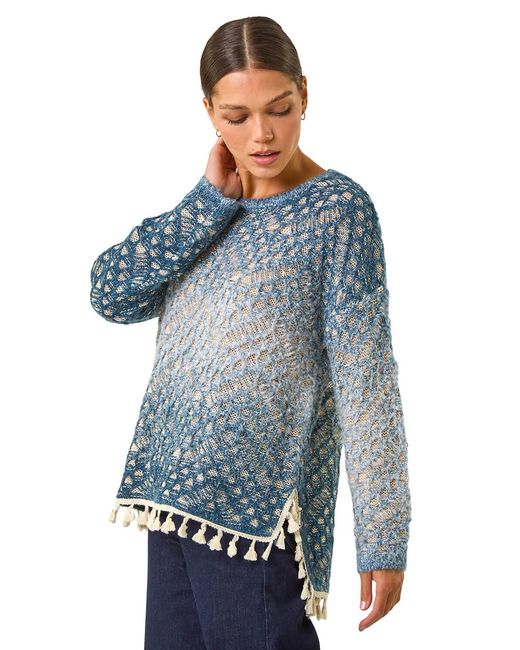 Roman Blue Ombre Chevron Knit Jumper