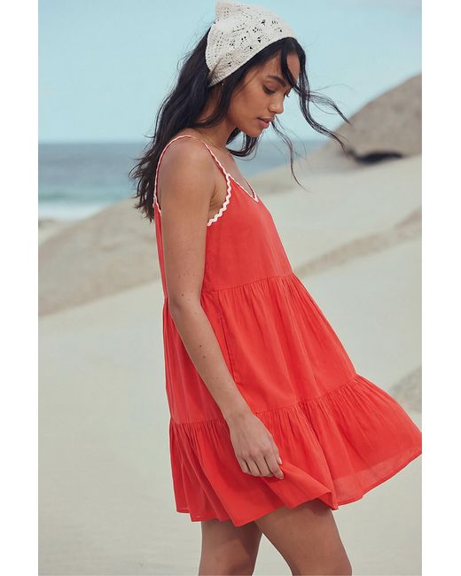 Roman Embroidered Strappy Tiered Dress