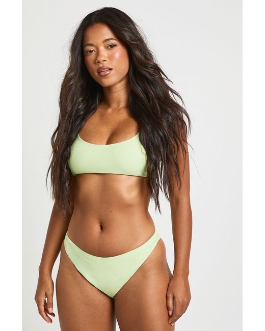 Boohoo Green Essentials Scoop Bikini Top