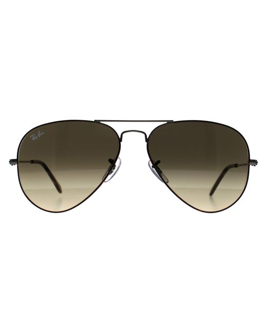 Ray-Ban Brown Aviator Polished Havana On Gunmetal Vintage Gradient 3025