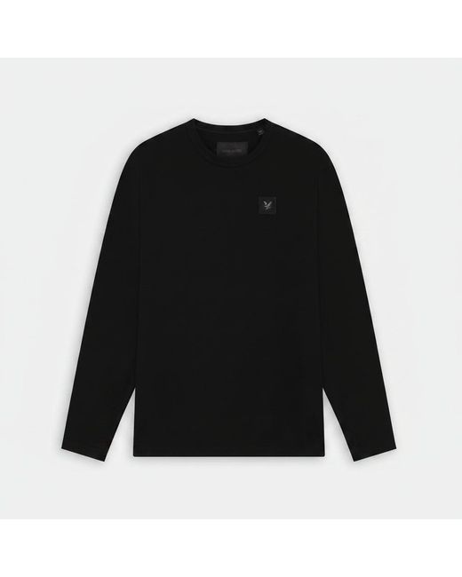 Lyle & Scott Black Supima Cotton Long Sleeve T-Shirt for men