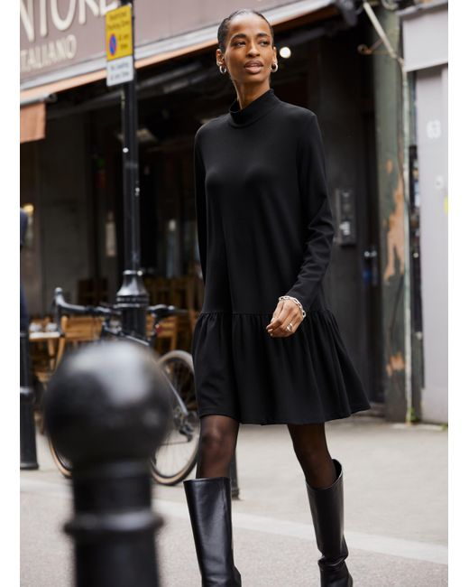 Baukjen Black Justine Turtleneck Mini Dress