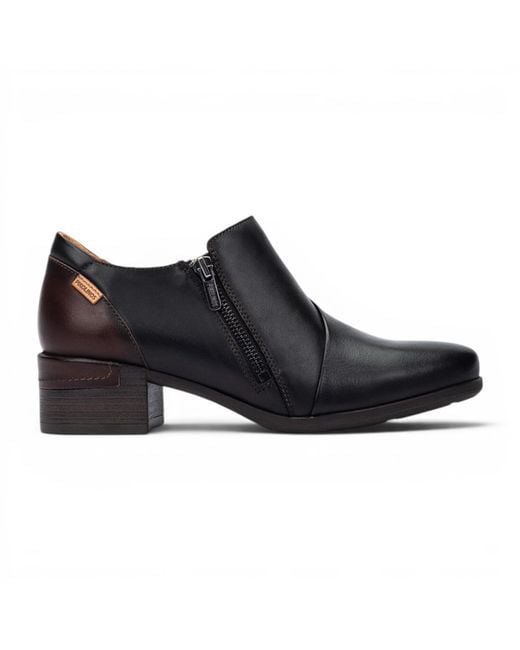 Pikolinos Black Leather Low Heel Shoes