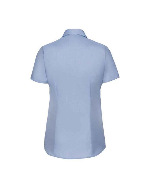 Russell Blue Collection /Ladies Herringbone Formal Shirt (Light)