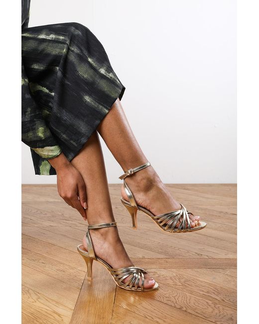 Where's That From Metallic Wheres 'Vivian' Heeled Sandal With Flared Stiletto