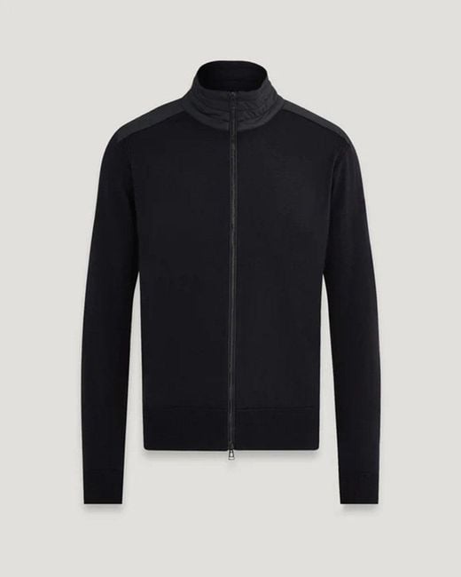 Belstaff Blue Kelby Merino Wool Zip Cardigan for men