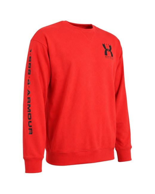 Under Armour Red Rival Terry 25Th Sweater for men