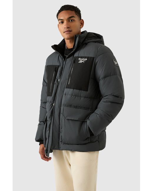 Reebok Black Puffer Parka Jacket for men