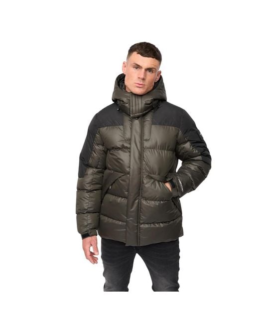Crosshatch Black Camptor Panelled Jacket for men