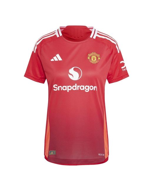 Adidas Red Manchester United Authentic Home Shirt 2024 2025