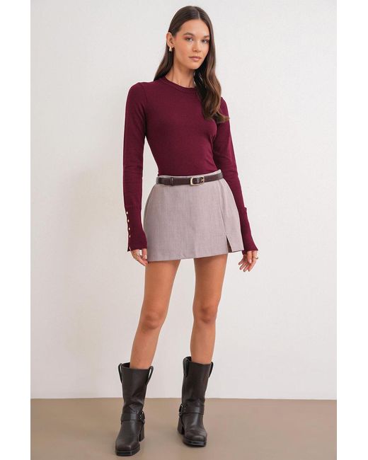 MixRay Red Rundhals Strickpullover