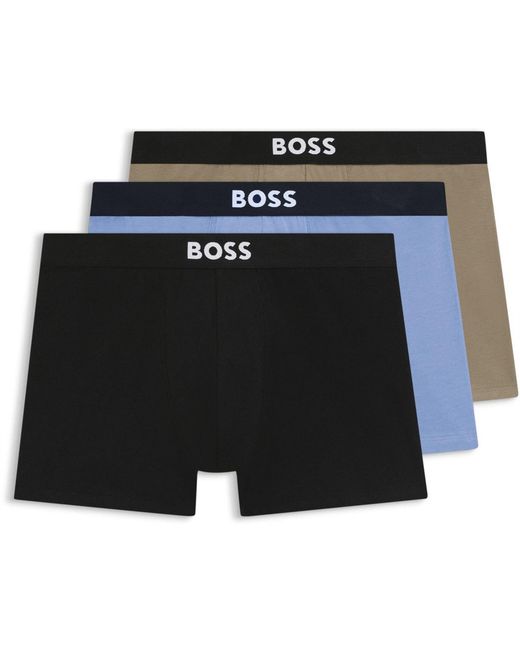 Boss Black Pack Of Logo Waistband Boxer Briefs for men