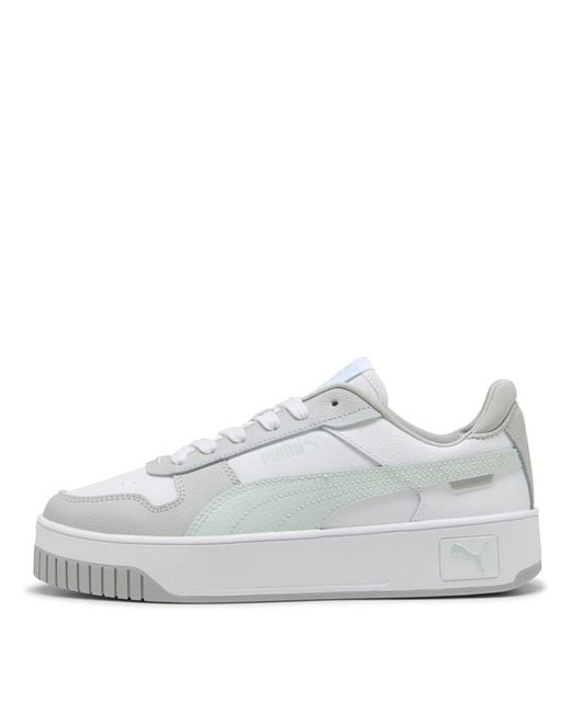 PUMA White Carina Street Low Top Trainers