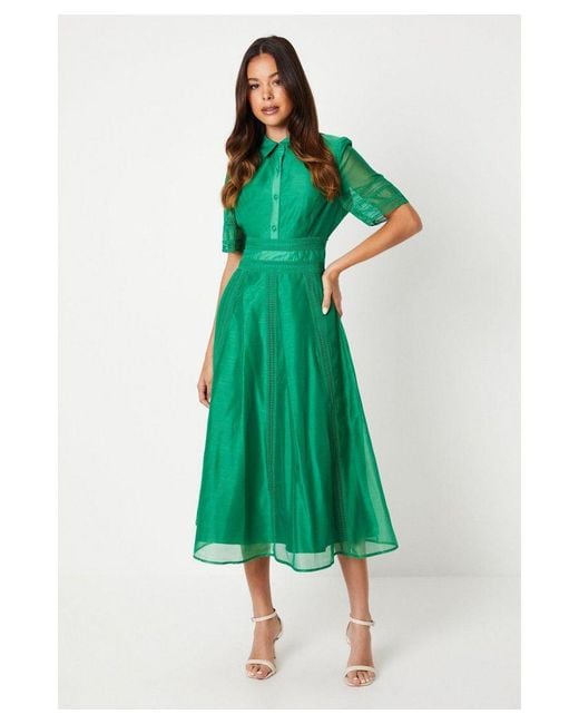 open lace back dress NEON TIE UP / ORGANZA SHIRT DRESS – Twentyseveneleven_official main image 1