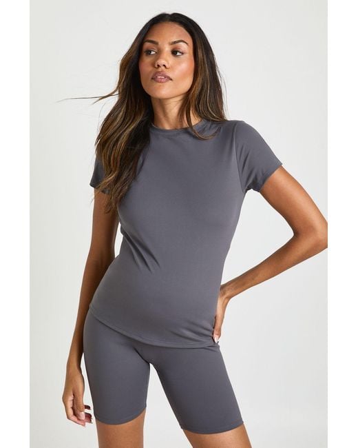 Boohoo Multicolor Maternity Supersoft Sculpt Short Sleeve Top