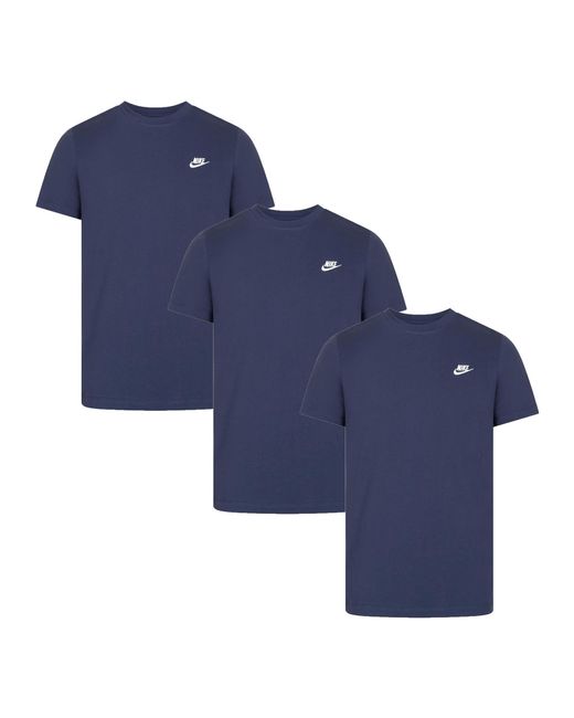 Nike Blue 3 Pack Sportswear Club T Shirt for men