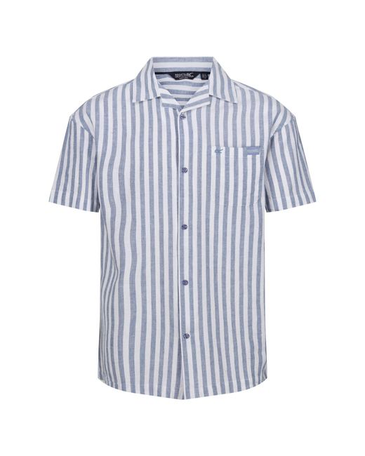 Regatta Blue Shorebay Ii Stripe Short-Sleeved Shirt (Coronet/ for men