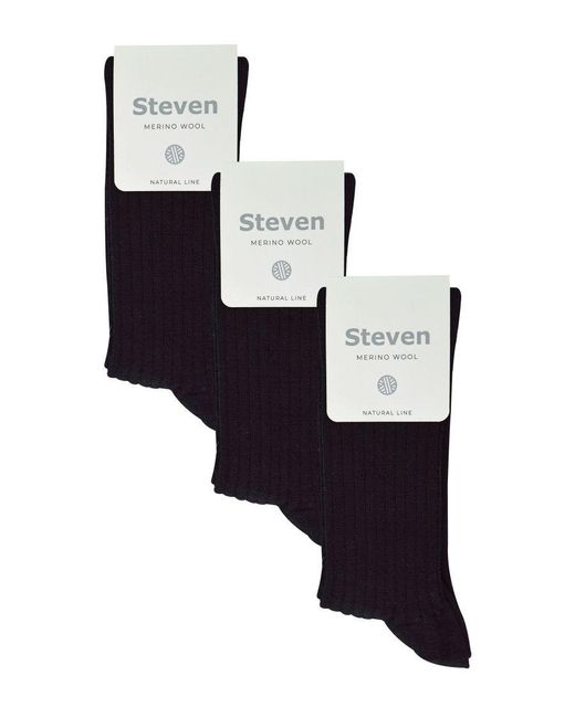 Steve Madden Blue 3 Pairs Ladies Original Merino Wool Socks