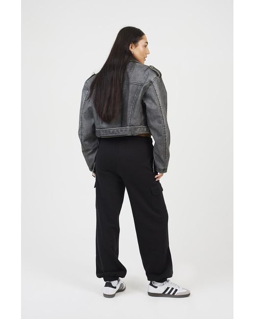 Brave Soul Black Soft Jersey Cargo Trousers