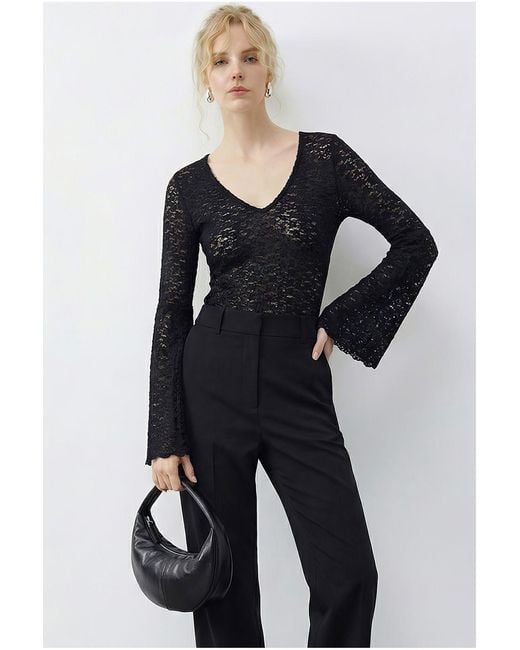 Bianco Lucci Blue Elastane Blouse