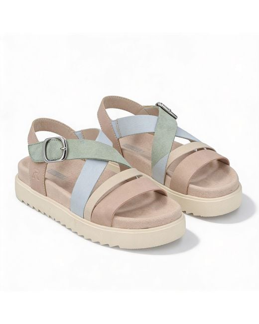 Rieker Metallic V5663 Ankle Strap Sandals Multi