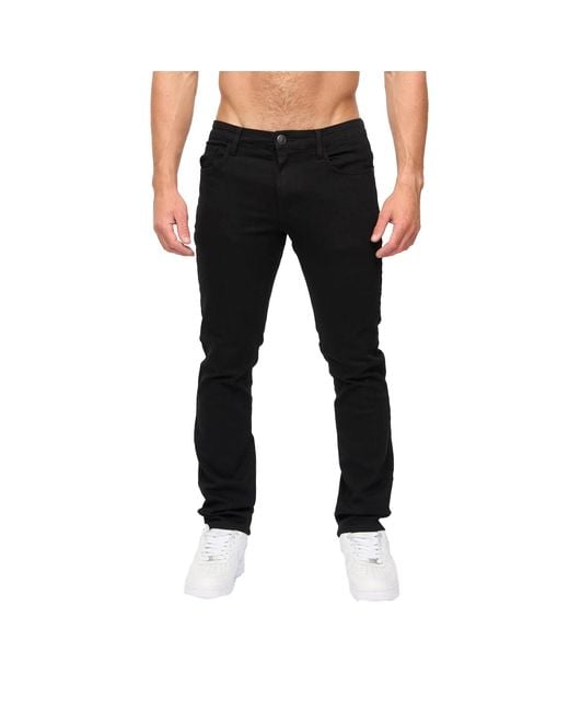 Crosshatch Black Draker Straight Leg Jeans for men