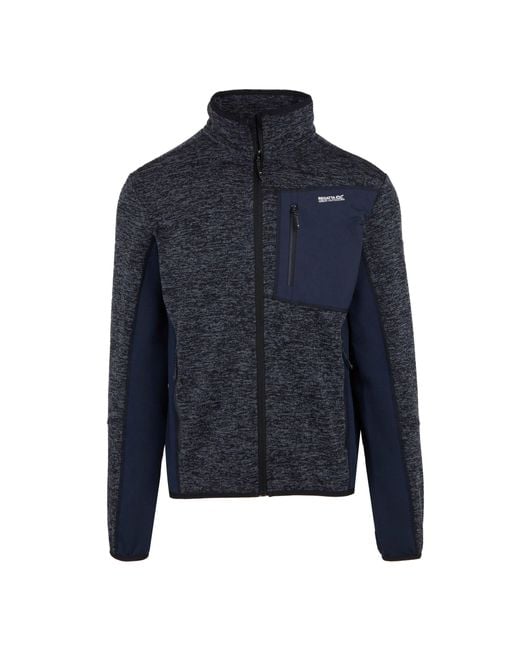 Regatta Blue Baslinn Marl Full Zip Fleece Jacket for men