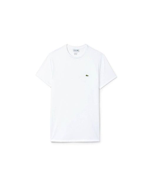 Lacoste White Crew Neck T-Shirt Cotton for men