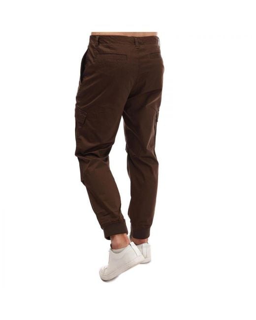Armani Exchange Brown Cargo Military Pockets Trousers for men