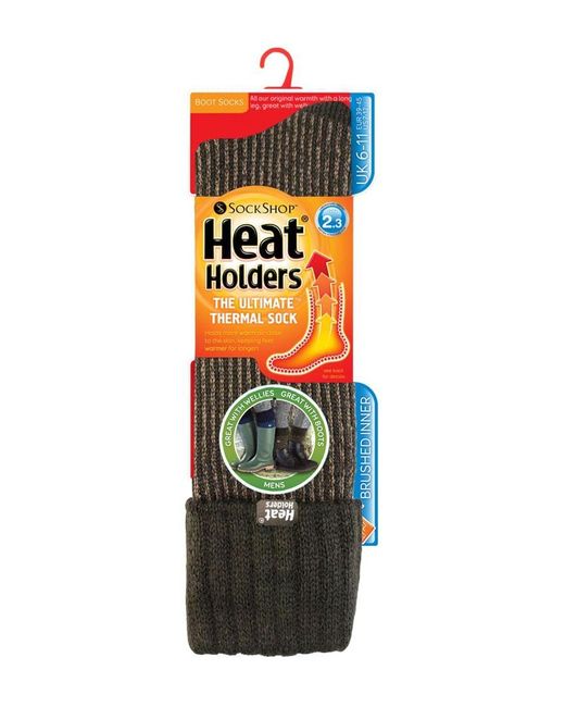 Heat Holders Black Thermal Boot Socks for men