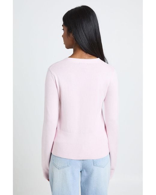 Boohoo White Rib Knit Cinched Hem Cardigan