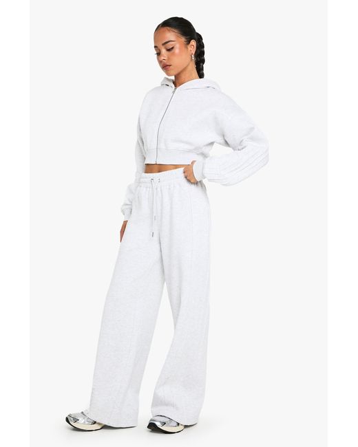 Boohoo White Seam Detail Straight Leg Jogger