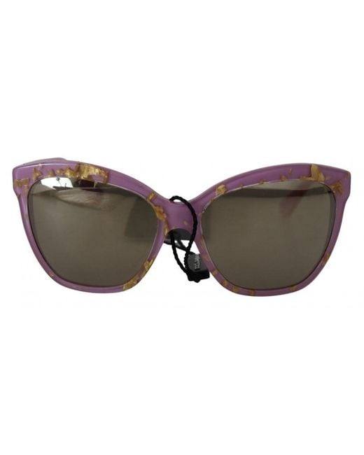 Dolce & Gabbana Brown Full Rim Rectangle Frame Shades Sunglasses