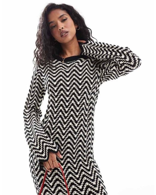Y.A.S Gray Knitted Maxi Dress With Lettuce Edge