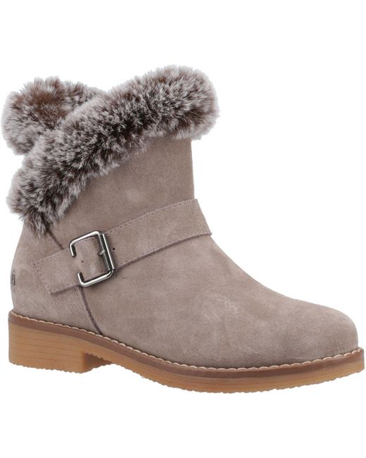 Hush Puppies Brown Hannah Suede Boots Fleece